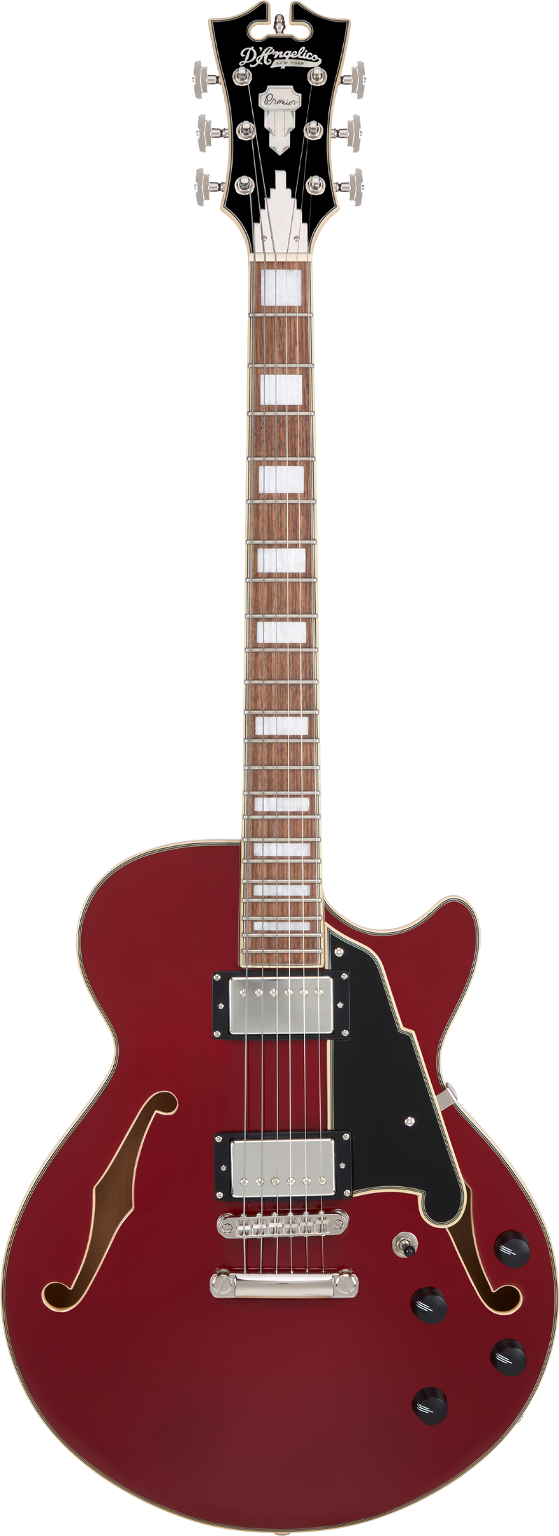 D'Angelico PREMIER SS Semi-Hollow Electric Guitar (Burnt Red)