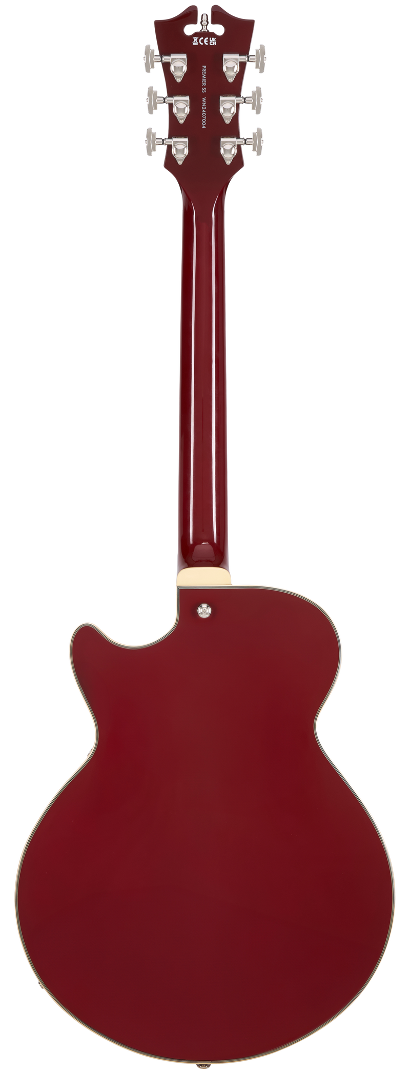 D'Angelico PREMIER SS Semi-Hollow Electric Guitar (Burnt Red)