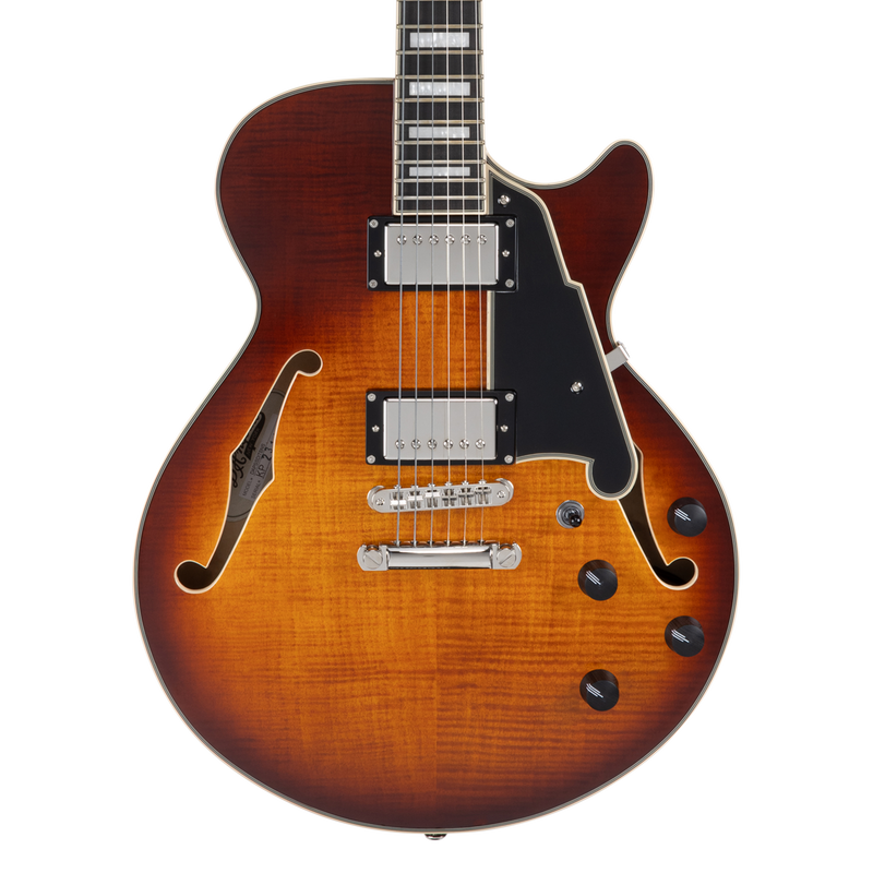 D'Angelico PREMIER SS Guitare électrique semi-creuse (Dark Iced Tea Burst)