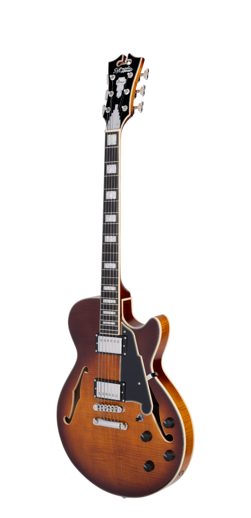 D'Angelico PREMIER SS Guitare électrique semi-creuse (Dark Iced Tea Burst)