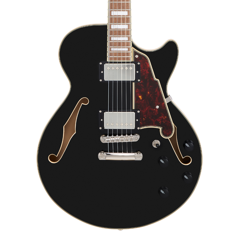 D'Angelico PREMIER SS Semi-Hollow Electric Guitar (Solid Black)