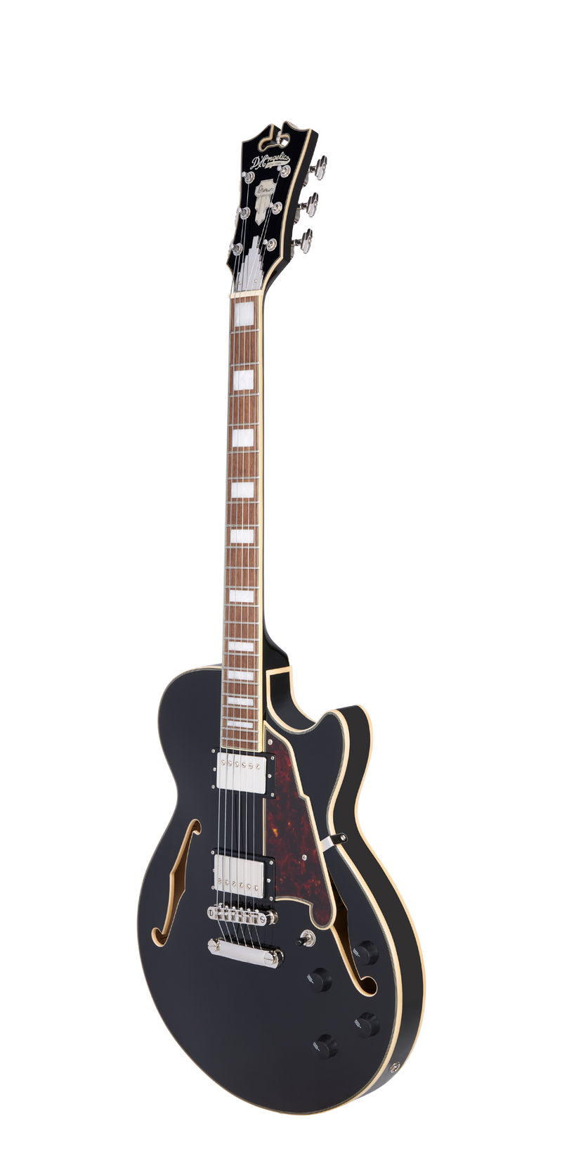 D'Angelico PREMIER SS Semi-Hollow Electric Guitar (Solid Black)