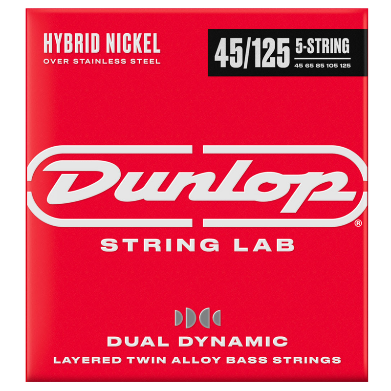 Dunlop DBHYN45125 Cordes pour guitare basse hybride en nickel 45/125