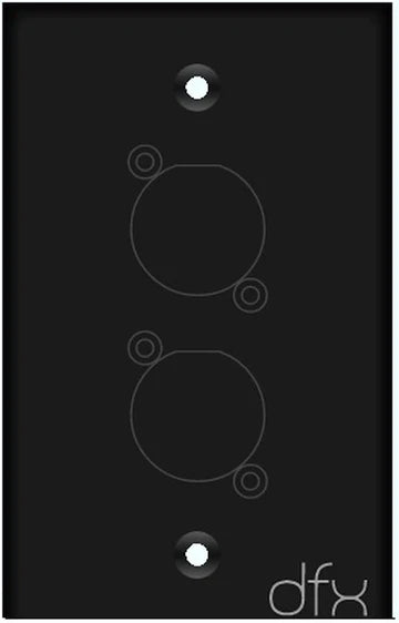 Digiflex DGP-1G-BLACK-2D Single Gang Wall Plate w/2x D Size Holes (Black)