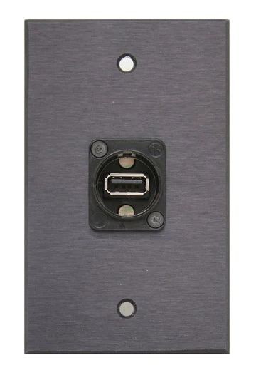 Digiflex DGP-1G-BLACK-USB Single Gang Wall Plate w/NAUSB-W-B Connector (Black)