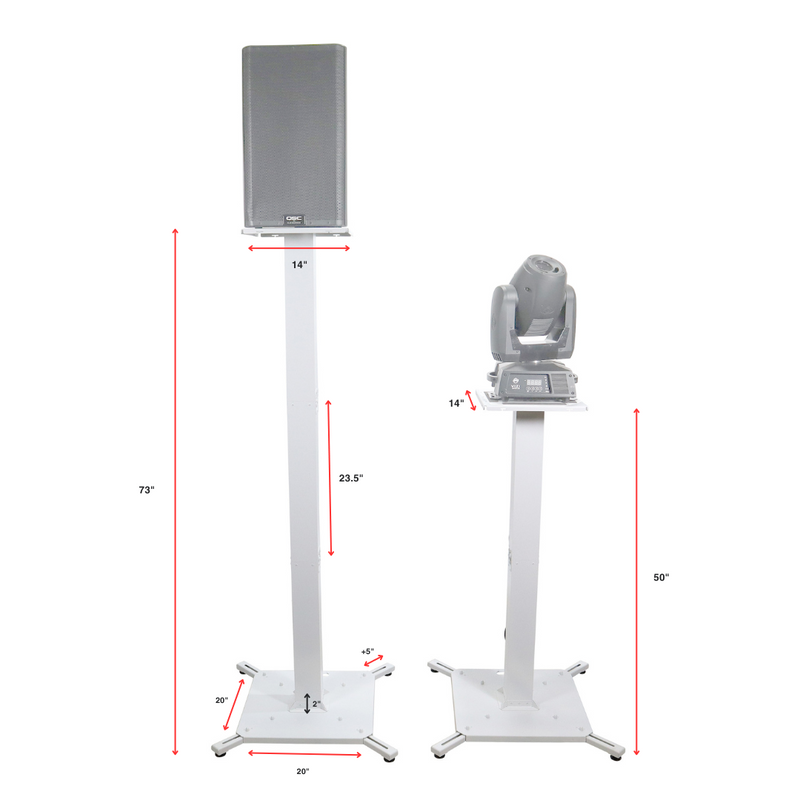 ProX XFH-MHSTANDX2WH Pair Of Totem DJ Stand with Carrying Bags (White)