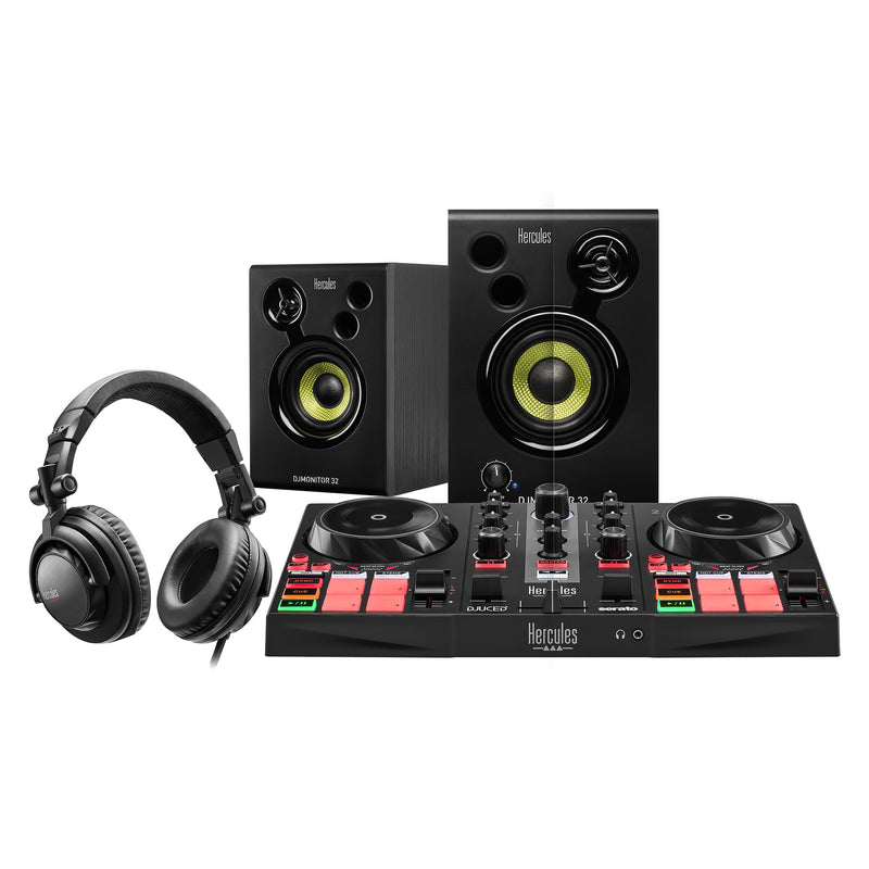 Hercules DJLEARNING KIT MK2 All-in-One DJ Controller Kit for Learning to Mix Software and Tutorials Included