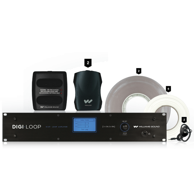 Williams AV DL210 SYS 2 2.0 Digi-Loop Large Area, Dual Channel Hearing Loop System with Flat Wire