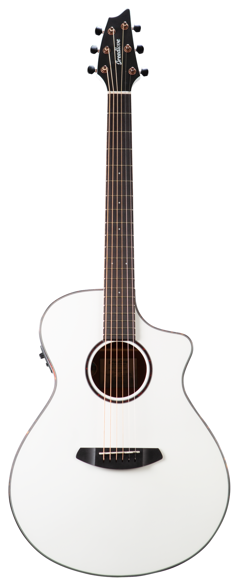 Breedlove DSCN22CEEUAM Discovery Spruce-Mahogany Concert Acoustic-Electric Guitar (Satin White)