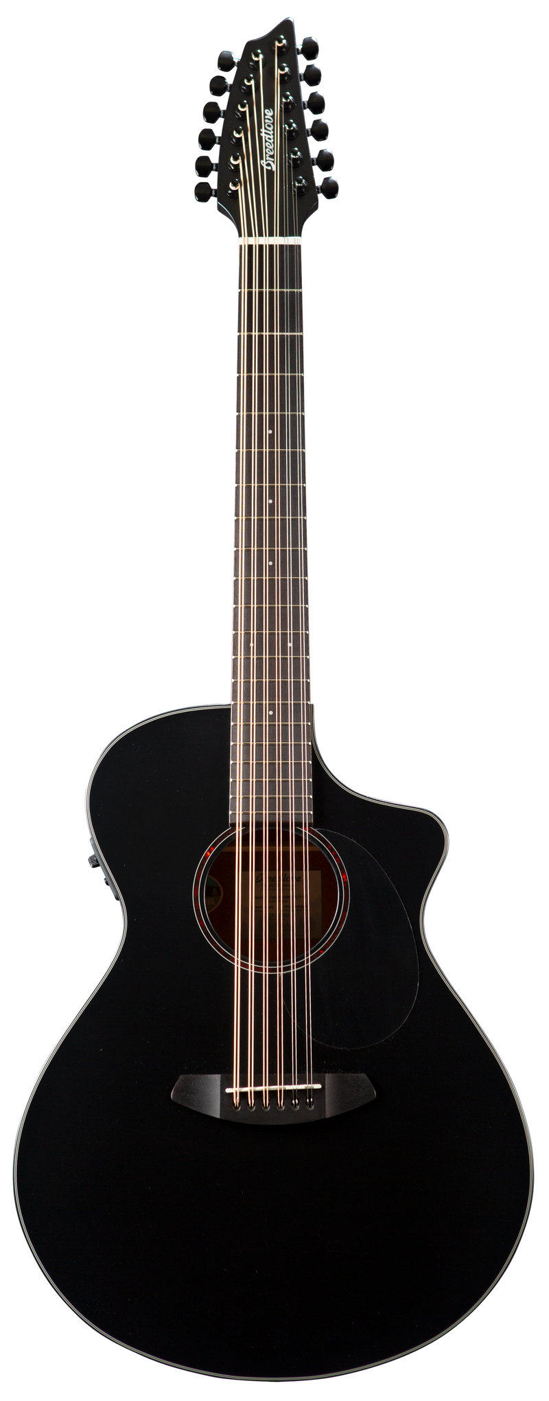 Breedlove DSCN28DCEEUAM Discovery Double Course 12-String Spruce-Mahogany Concert Acoustic-Electric Guitar (Satin Black)