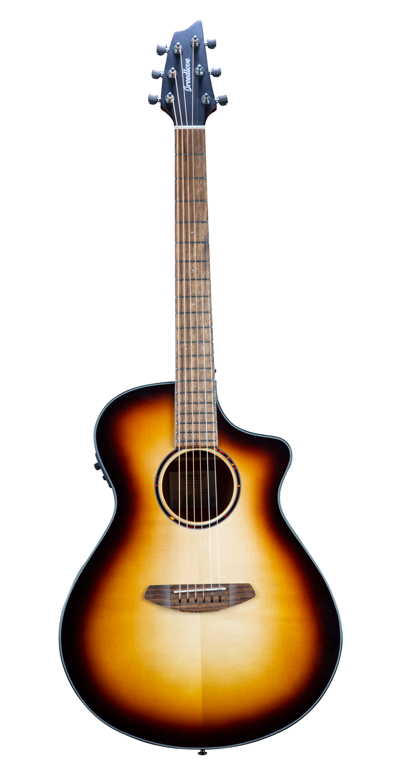 Breedlove DSCN44CEEUAM Discovery S Concert CE European Spruce-African Mahogany Acoustic-Electric Guitar (Edge Burst)