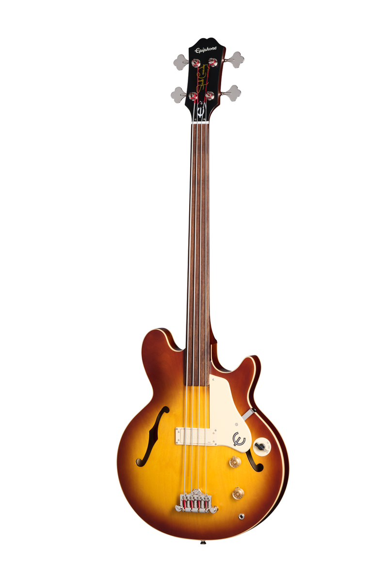 Epiphone Eojbartnhf Jack Casady Fretless Electric Bass (vieilli Royal Tan)