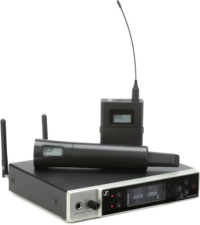 Sennheiser EW-DX SK/SKM-S Base Set Combo Wireless Handheld and Bodypack Transmitter System - Q1-9 Band (470.2-550MHz)