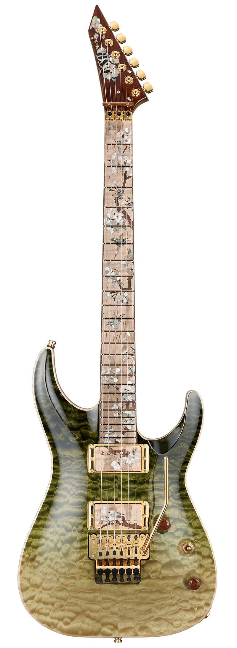 ESP HORIZON-CTM FR Limited Edition 2025 Electric Guitar (Green Fade / Silver Gray with White Grain)