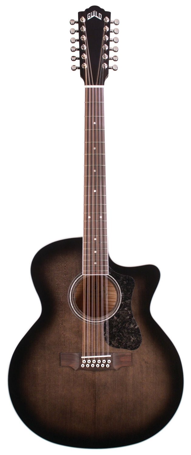 Guild F-2512CE Deluxe Archback 12 Strings Acoustic Guitar (Transparent Black Burst) LIMITED QUANTITY