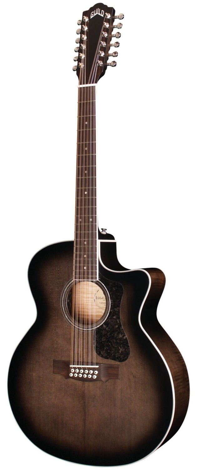 Guild F-2512CE Deluxe Archback 12 Strings Acoustic Guitar (Transparent Black Burst) LIMITED QUANTITY