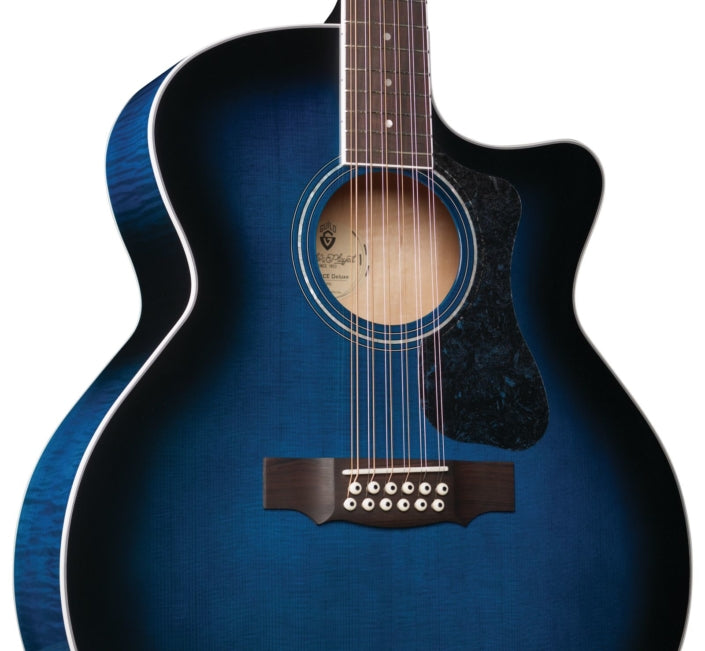 Guild F-2512CE Deluxe Archback 12 Strings Acoustic Guitar (Dark Blue Burst) LIMITED QUANTITY