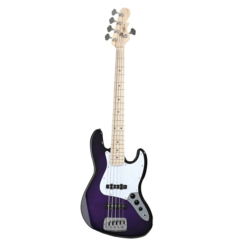 G&L FDJB5-PPB-MP Fullerton Deluxe JB5 5 String Electric Bass Guitar (Purpleburst)