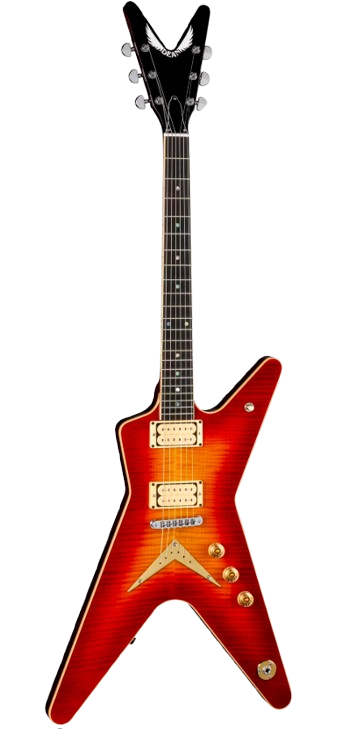 Dean Guitars USA PATENTS PENDING ML Flame Top Electric Guitar (Trans Cherry Sunburst)