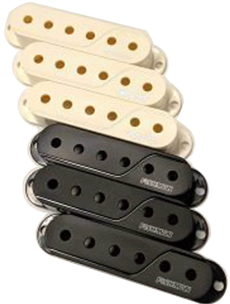 Fishman ACC-FLU-SWC Single Width Cover Set (Black, Vintage White)