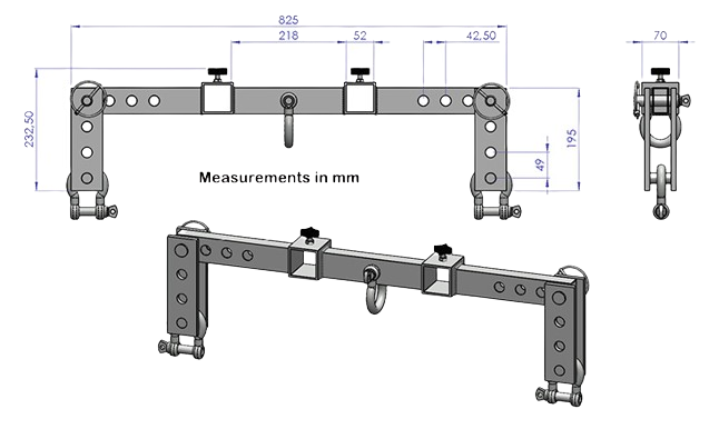 ProX XT-AC582B Support Fenix pour systèmes de levage Hercules Line-Array (noir)