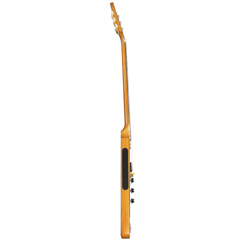 Epiphone IGCKFVW 1958 Korina Flying V Guitare électrique avec pickguard blanc et étui pour gaucher (naturel vieilli)