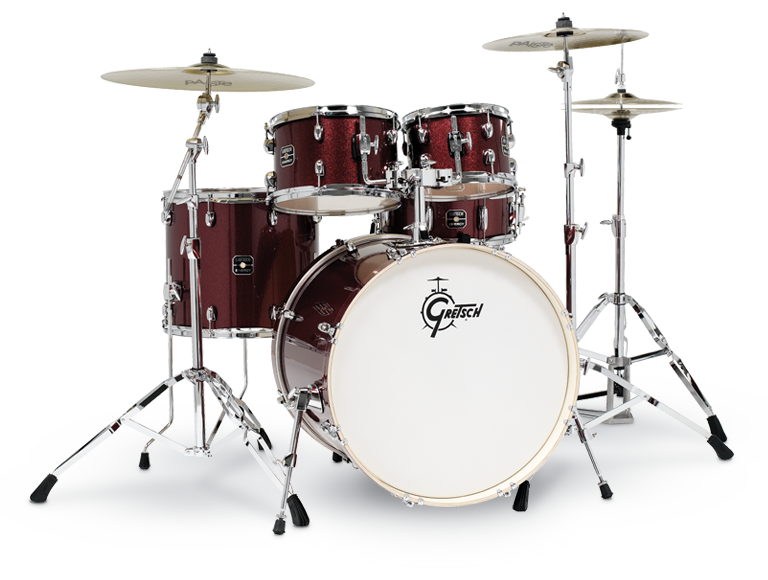 Gretsch Drums GE4E825RS Energy 5 Piece Drum Kit with Paiste Cymbals (Ruby Sparkle)