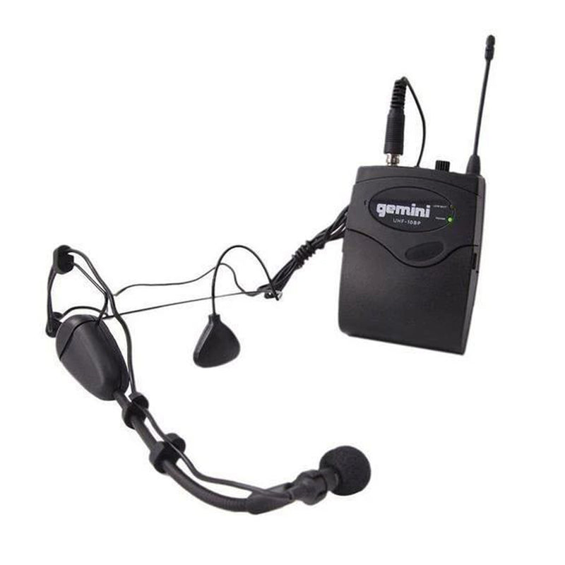 Gemini UHF-01HL-F1 Single Channel UHF Wireless Headset/Lavalier Microphone System - 517.6MHz