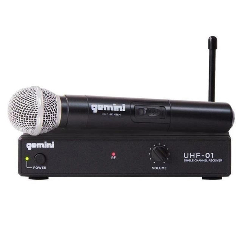 Gemini UHF-01M-F2 Single Channel UHF Wireless Handheld Microphone System - 521.5MHz