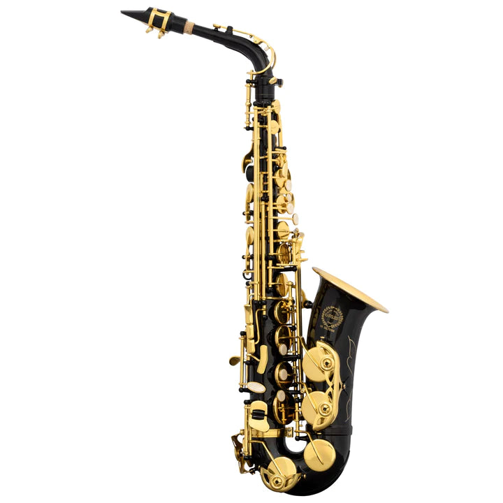 Grassi GR SAL700BK Saxophone alto en Eb School Series (laiton laqué noir et jaune)