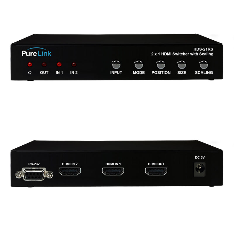 Commutateur HDMI PureLink HDS-21RS 2 × 1 avec mise à l'échelle
