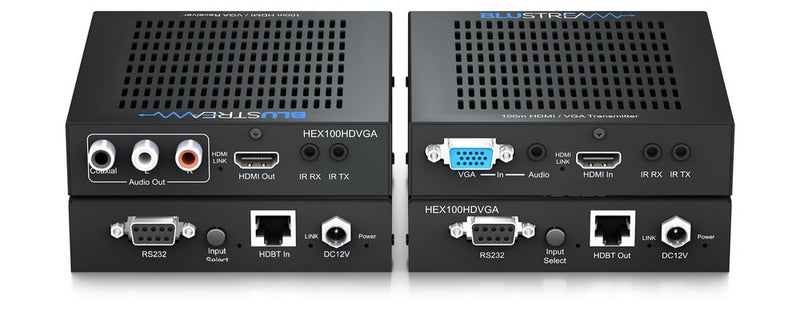Blustream HEX100HDVGA-KIT Kit d'extension HDBT 4k60 avec entrée VGA - 70 m