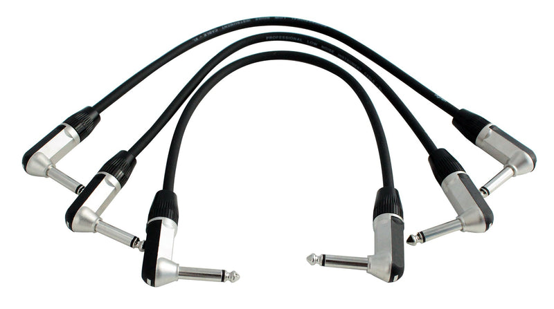 Digiflex HGG-PEDAL-PACK Patch Cable With Right Angle 1/4" TS - 12" (3-Pack)