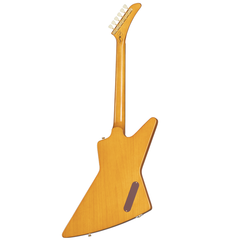 Epiphone IGCKEXW Korina Explorer Guitare électrique avec pickguard blanc et étui pour gaucher (naturel vieilli)