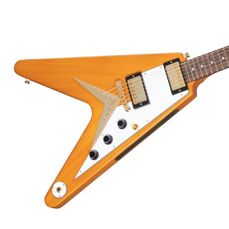 Epiphone IGCKFVWANAGH 1958 Korina Flying V Guitare électrique (vieilli naturel)