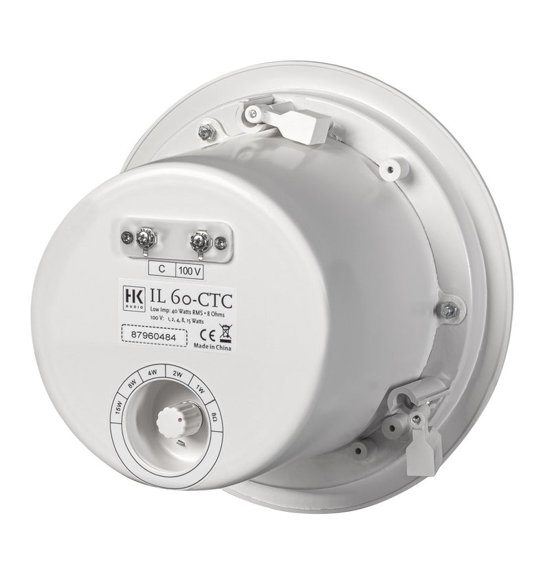 HK Audio IL 60-CTC Ceiling Speaker Rear Chamber 100V 5 Taps 8 ohm (White) - 6.5"