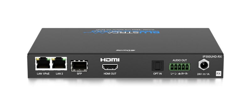 Blustream IP350UHD-RX 18Gbps AVoIP Receiver Over 1Gb Network With Dante