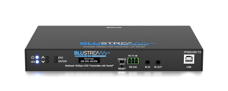 Blustream IP350UHD-TX 18Gbps AVoIP Transmitter Over 1Gb Network With Dante