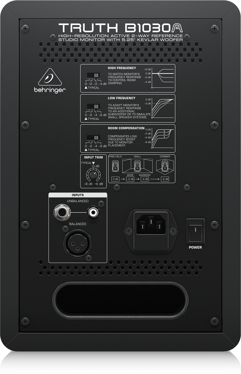 Behringer B1030A High-Resolution Active 2-Way Reference Studio Monitor (Single) - 5.25"