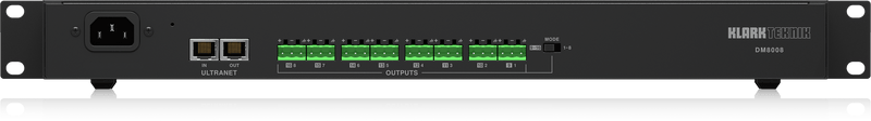 Klark Teknik DM8008 8-Channel Output Box with ULTRANET Connectivity (1 RU)