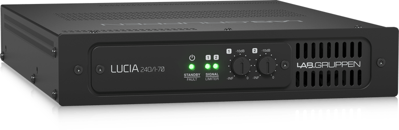 Lab Gruppen LUCIA 240/1-70 Compact Mono 240W Amplifier for High Impedance 70V Installation Applications