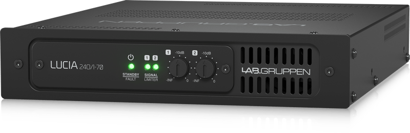 Lab Gruppen LUCIA 240/1-70 Compact Mono 240W Amplifier for High Impedance 70V Installation Applications