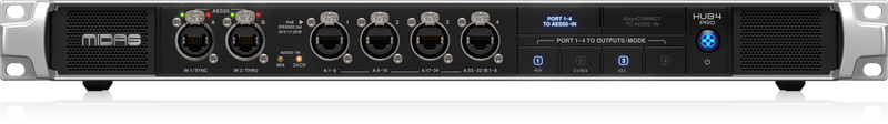 Midas HUB4 PRO Monitor System Hub with 4 PoE Ports for Personal Mixers or Compatible Stage Boxes