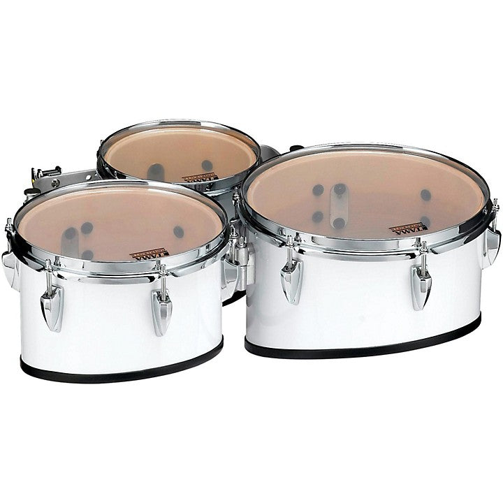 Tama R802TKXSGW Marching Tenor Drums Trio with Carrier - 8", 10", 12" (Sugar White)