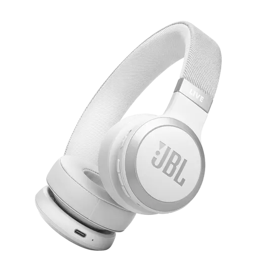 JBL LIVE 670NC Noise-Cancelling On-Ear Wireless Headphones (White)