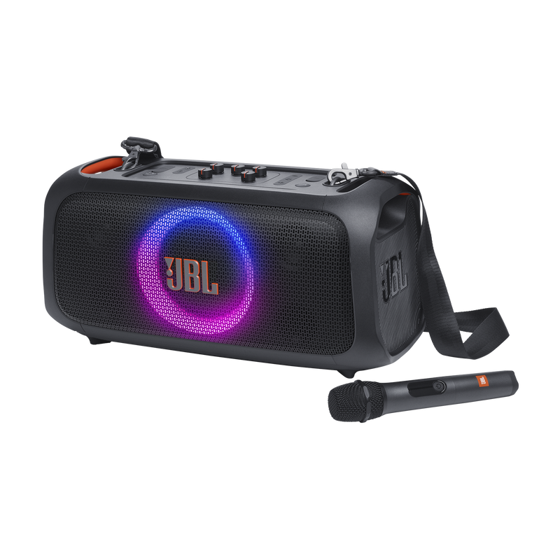 JBL Partybox en déplacement de partie portable essentiel avec des lumières intégrées et du micro sans fil
