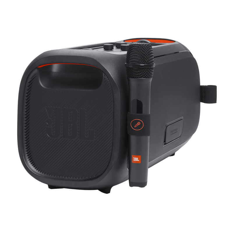 JBL Partybox en déplacement de partie portable essentiel avec des lumières intégrées et du micro sans fil