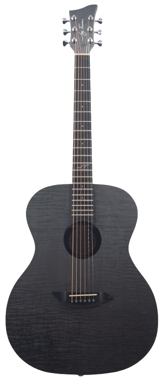 Jay Turser JTA54F-LX-BLACK Full-Size Folk HPL Acoustic Guitar (Quilted Satin Black)