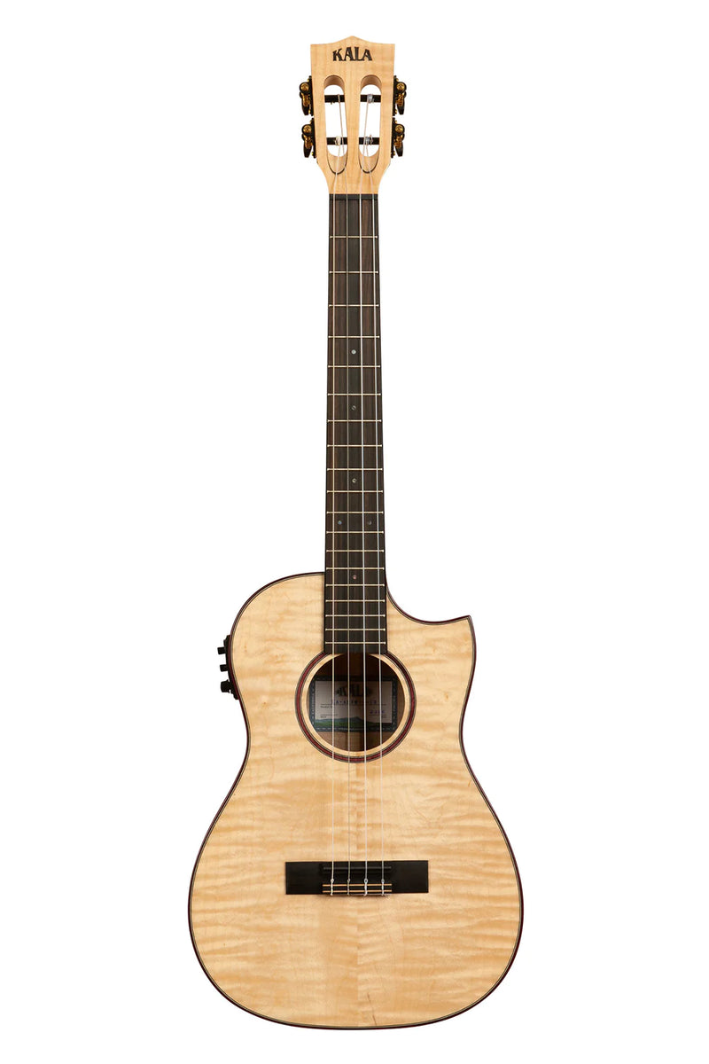 Kala KA-ASFM-B-CE All Solid Flame Maple Cutaway Baritone Ukulele