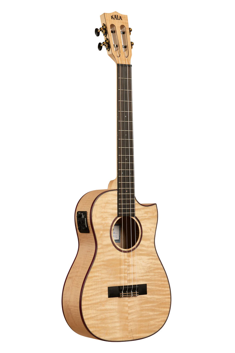 Kala KA-ASFM-B-CE All Solid Flame Maple Cutaway Baritone Ukulele